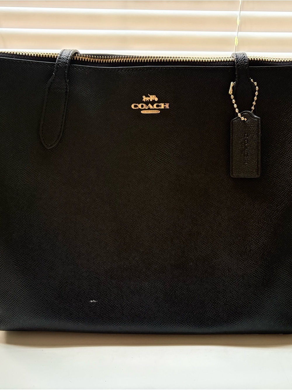 Coach Zip Top Tote - black